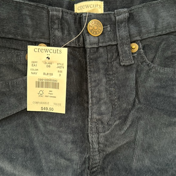 NWT JCrew Crewcuts Toddler Boy Navy Corduroy Pants! Multiple Sizes available - Picture 2 of 4